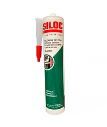 [34300001012] Siloc Silicona neutra adhesivo sellador blanco x 280 Grs.